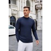 image:imageCOOFANDY Mens Mock Turtleneck Sweaters Long Sleeve Casual Knit Shirts Half Neck Thermal Lightweight Pullover SweaterDark Blue