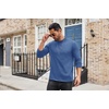 image:imageCOOFANDY Mens Mock Turtleneck Sweaters Long Sleeve Casual Knit Shirts Half Neck Thermal Lightweight Pullover SweaterDenim Blue