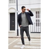 image:imageCOOFANDY Mens Mock Turtleneck Sweaters Long Sleeve Casual Knit Shirts Half Neck Thermal Lightweight Pullover SweaterLight Grey