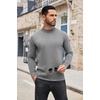 image:imageCOOFANDY Mens Mock Turtleneck Sweaters Long Sleeve Casual Knit Shirts Half Neck Thermal Lightweight Pullover SweaterLight Grey