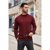 image:imageCOOFANDY Mens Mock Turtleneck Sweaters Long Sleeve Casual Knit Shirts Half Neck Thermal Lightweight Pullover SweaterWine Red
