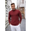 image:imageCOOFANDY Mens Mock Turtleneck Sweaters Long Sleeve Casual Knit Shirts Half Neck Thermal Lightweight Pullover SweaterWine Red