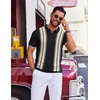 image:imageCOOFANDY Mens Polo Shirts Short Sleeve Casual Knit Polo Shirt Vintage Golf T Shirts Old Money TopsBlack  Beige