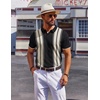 image:imageCOOFANDY Mens Polo Shirts Short Sleeve Casual Knit Polo Shirt Vintage Golf T Shirts Old Money TopsBlack  Beige