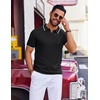 image:imageCOOFANDY Mens Polo Shirts Short Sleeve Casual Knit Polo Shirt Vintage Golf T Shirts Old Money TopsBlack