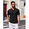 image:imageCOOFANDY Mens Polo Shirts Short Sleeve Casual Knit Polo Shirt Vintage Golf T Shirts Old Money TopsBlack