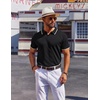 image:imageCOOFANDY Mens Polo Shirts Short Sleeve Casual Knit Polo Shirt Vintage Golf T Shirts Old Money TopsBlack