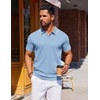 image:imageCOOFANDY Mens Polo Shirts Short Sleeve Casual Knit Polo Shirt Vintage Golf T Shirts Old Money TopsBlue