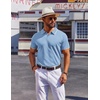image:imageCOOFANDY Mens Polo Shirts Short Sleeve Casual Knit Polo Shirt Vintage Golf T Shirts Old Money TopsBlue