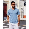 image:imageCOOFANDY Mens Polo Shirts Short Sleeve Casual Knit Polo Shirt Vintage Golf T Shirts Old Money TopsBlue