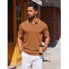 image:imageCOOFANDY Mens Polo Shirts Short Sleeve Casual Knit Polo Shirt Vintage Golf T Shirts Old Money TopsBrown