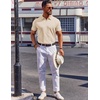 image:imageCOOFANDY Mens Polo Shirts Short Sleeve Casual Knit Polo Shirt Vintage Golf T Shirts Old Money TopsChampagne