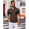 image:imageCOOFANDY Mens Polo Shirts Short Sleeve Casual Knit Polo Shirt Vintage Golf T Shirts Old Money TopsChestnut Brown