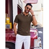 image:imageCOOFANDY Mens Polo Shirts Short Sleeve Casual Knit Polo Shirt Vintage Golf T Shirts Old Money TopsChestnut Brown
