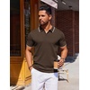image:imageCOOFANDY Mens Polo Shirts Short Sleeve Casual Knit Polo Shirt Vintage Golf T Shirts Old Money TopsChestnut Brown