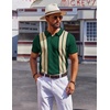 image:imageCOOFANDY Mens Polo Shirts Short Sleeve Casual Knit Polo Shirt Vintage Golf T Shirts Old Money TopsGreen  Black