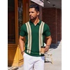 image:imageCOOFANDY Mens Polo Shirts Short Sleeve Casual Knit Polo Shirt Vintage Golf T Shirts Old Money TopsGreen  Black