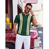 image:imageCOOFANDY Mens Polo Shirts Short Sleeve Casual Knit Polo Shirt Vintage Golf T Shirts Old Money TopsGreen  Black
