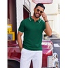 image:imageCOOFANDY Mens Polo Shirts Short Sleeve Casual Knit Polo Shirt Vintage Golf T Shirts Old Money TopsGreen