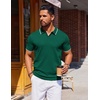image:imageCOOFANDY Mens Polo Shirts Short Sleeve Casual Knit Polo Shirt Vintage Golf T Shirts Old Money TopsGreen