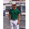 image:imageCOOFANDY Mens Polo Shirts Short Sleeve Casual Knit Polo Shirt Vintage Golf T Shirts Old Money TopsGreen