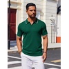 image:imageCOOFANDY Mens Polo Shirts Short Sleeve Casual Knit Polo Shirt Vintage Golf T Shirts Old Money TopsGreen