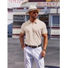 image:imageCOOFANDY Mens Polo Shirts Short Sleeve Casual Knit Polo Shirt Vintage Golf T Shirts Old Money TopsKhaki