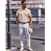 image:imageCOOFANDY Mens Polo Shirts Short Sleeve Casual Knit Polo Shirt Vintage Golf T Shirts Old Money TopsKhaki