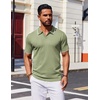 image:imageCOOFANDY Mens Polo Shirts Short Sleeve Casual Knit Polo Shirt Vintage Golf T Shirts Old Money TopsLight Green