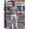 image:imageCOOFANDY Mens Polo Shirts Short Sleeve Casual Knit Polo Shirt Vintage Golf T Shirts Old Money TopsLight Grey