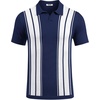 image:imageCOOFANDY Mens Polo Shirts Short Sleeve Casual Knit Polo Shirt Vintage Golf T Shirts Old Money TopsNavy Blue  White