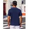image:imageCOOFANDY Mens Polo Shirts Short Sleeve Casual Knit Polo Shirt Vintage Golf T Shirts Old Money TopsNavy Blue