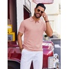 image:imageCOOFANDY Mens Polo Shirts Short Sleeve Casual Knit Polo Shirt Vintage Golf T Shirts Old Money TopsPink