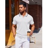 image:imageCOOFANDY Mens Polo Shirts Short Sleeve Casual Knit Polo Shirt Vintage Golf T Shirts Old Money TopsWhite