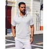 image:imageCOOFANDY Mens Polo Shirts Short Sleeve Casual Knit Polo Shirt Vintage Golf T Shirts Old Money TopsWhite