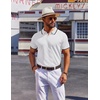 image:imageCOOFANDY Mens Polo Shirts Short Sleeve Casual Knit Polo Shirt Vintage Golf T Shirts Old Money TopsWhite