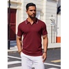 image:imageCOOFANDY Mens Polo Shirts Short Sleeve Casual Knit Polo Shirt Vintage Golf T Shirts Old Money TopsWine Red