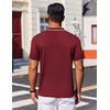 image:imageCOOFANDY Mens Polo Shirts Short Sleeve Casual Knit Polo Shirt Vintage Golf T Shirts Old Money TopsWine Red