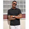 image:imageCOOFANDY Mens Polo Shirts Short Sleeve Casual Summer Polo Tee Classic Collared Golf Stylish Tops01black