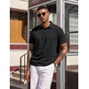 image:imageCOOFANDY Mens Polo Shirts Short Sleeve Casual Summer Polo Tee Classic Collared Golf Stylish Tops02black Solid
