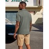 image:imageCOOFANDY Mens Polo Shirts Short Sleeve Casual Summer Polo Tee Classic Collared Golf Stylish TopsArmy Green