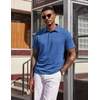 image:imageCOOFANDY Mens Polo Shirts Short Sleeve Casual Summer Polo Tee Classic Collared Golf Stylish TopsBlue