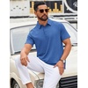 image:imageCOOFANDY Mens Polo Shirts Short Sleeve Casual Summer Polo Tee Classic Collared Golf Stylish TopsBlue
