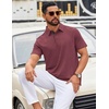 image:imageCOOFANDY Mens Polo Shirts Short Sleeve Casual Summer Polo Tee Classic Collared Golf Stylish TopsDark Red