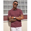 image:imageCOOFANDY Mens Polo Shirts Short Sleeve Casual Summer Polo Tee Classic Collared Golf Stylish TopsDark Red