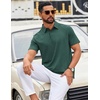 image:imageCOOFANDY Mens Polo Shirts Short Sleeve Casual Summer Polo Tee Classic Collared Golf Stylish TopsGreen