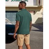 image:imageCOOFANDY Mens Polo Shirts Short Sleeve Casual Summer Polo Tee Classic Collared Golf Stylish TopsGreen