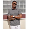image:imageCOOFANDY Mens Polo Shirts Short Sleeve Casual Summer Polo Tee Classic Collared Golf Stylish TopsGrey