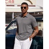 image:imageCOOFANDY Mens Polo Shirts Short Sleeve Casual Summer Polo Tee Classic Collared Golf Stylish TopsGrey