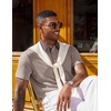 image:imageCOOFANDY Mens Polo Shirts Short Sleeve Casual Summer Polo Tee Classic Collared Golf Stylish TopsKhakibrown Collar